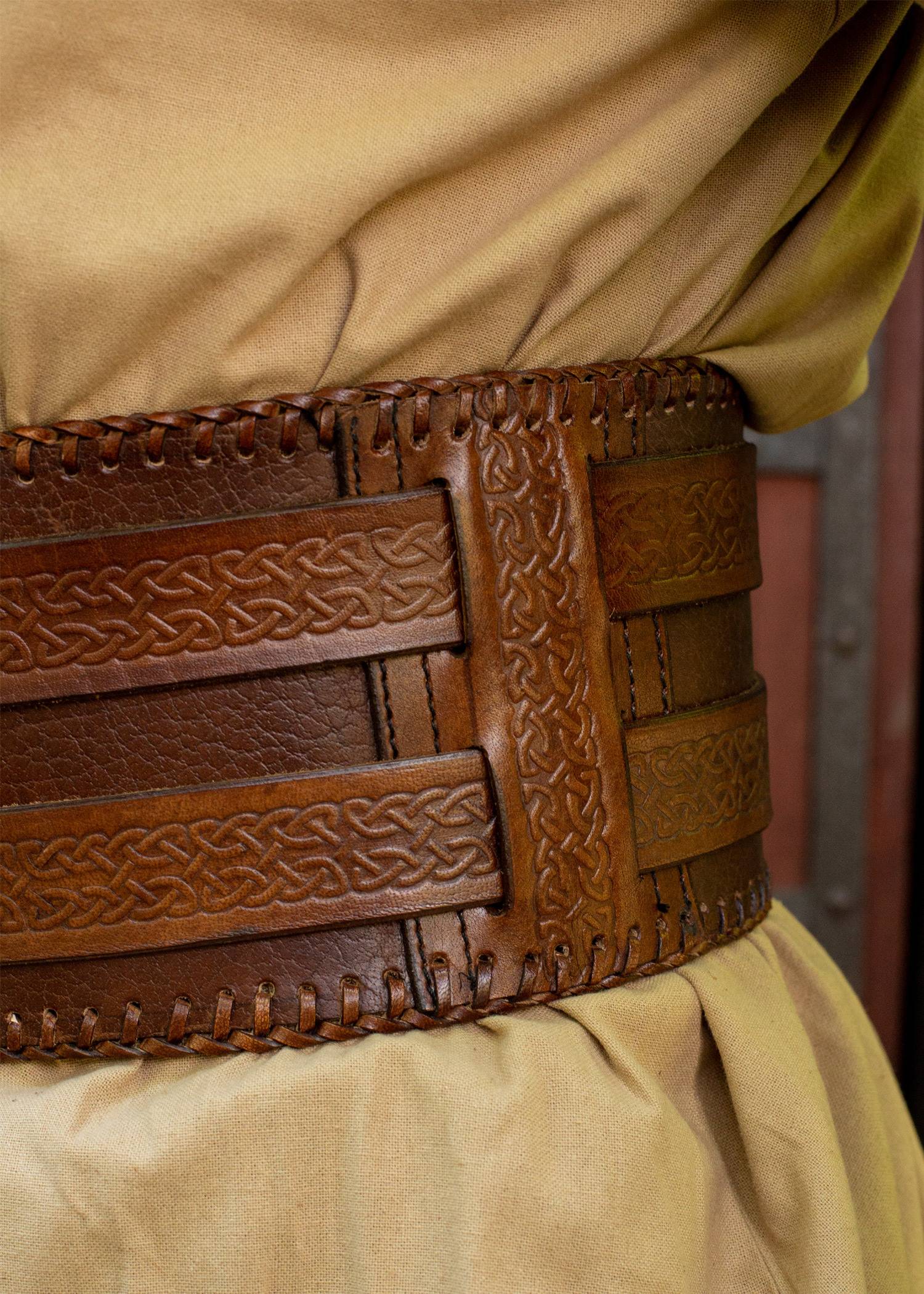 Viking - Kelt - Barbaren leren riem in Bruin