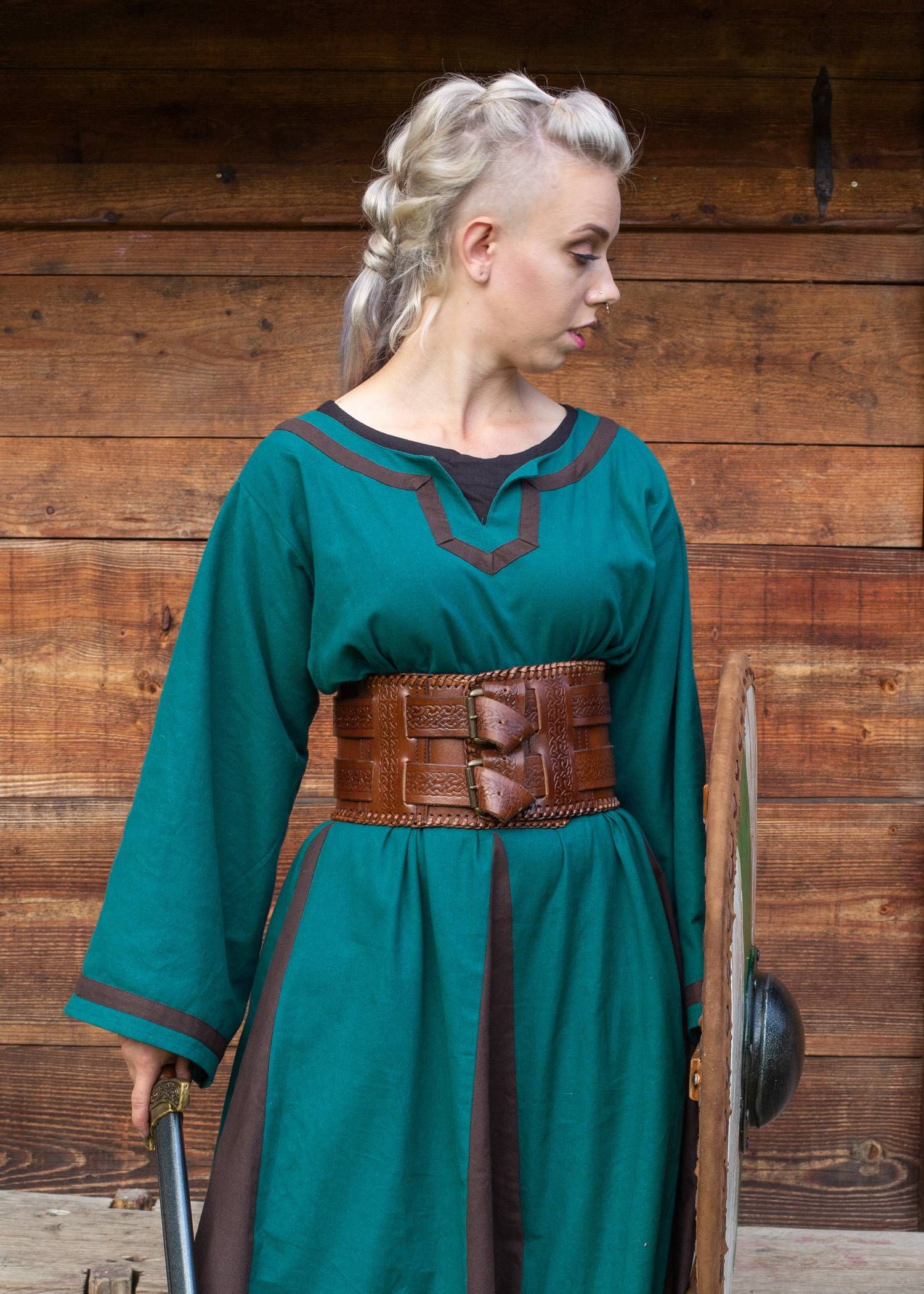 Viking - Kelt - Barbaren leren riem in Bruin