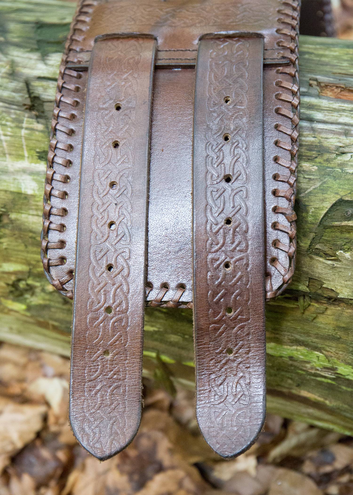 Viking - Kelt - Barbaren leren riem in Bruin