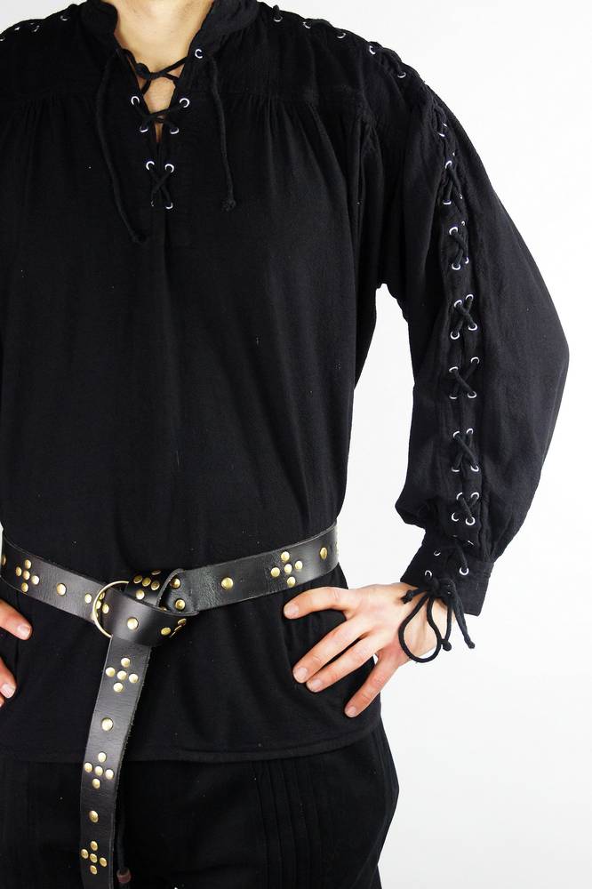 Mittelalterliche Bluse in Schwartz