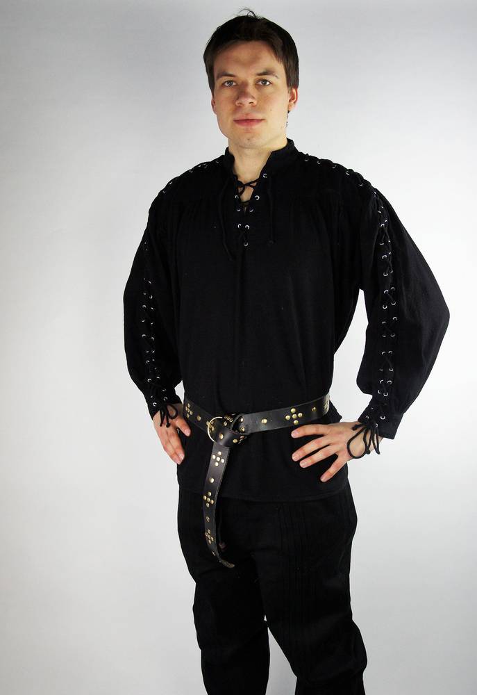 Mittelalterliche Bluse in Schwartz