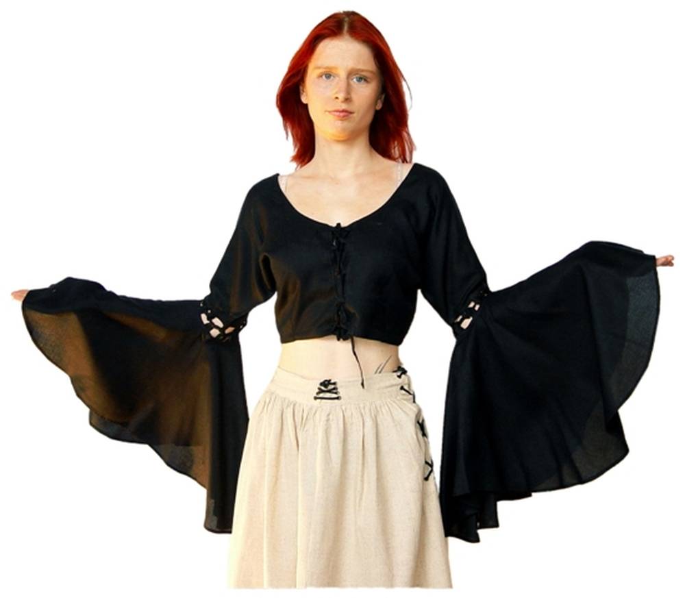 Middeleeuwse Dames Blouse in Zwart