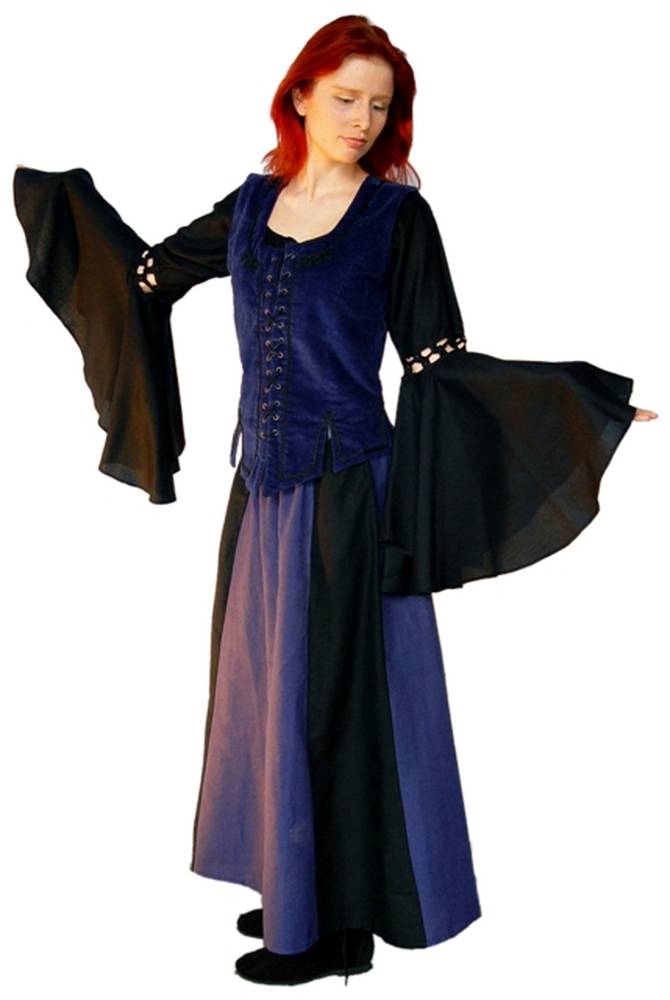 Middeleeuwse Dames Blouse in Zwart