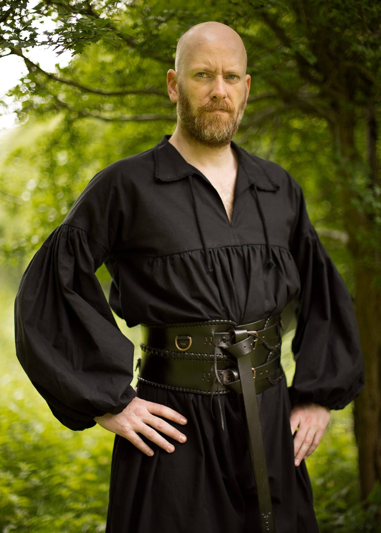 Miedergürtel aus Leder, schwarz