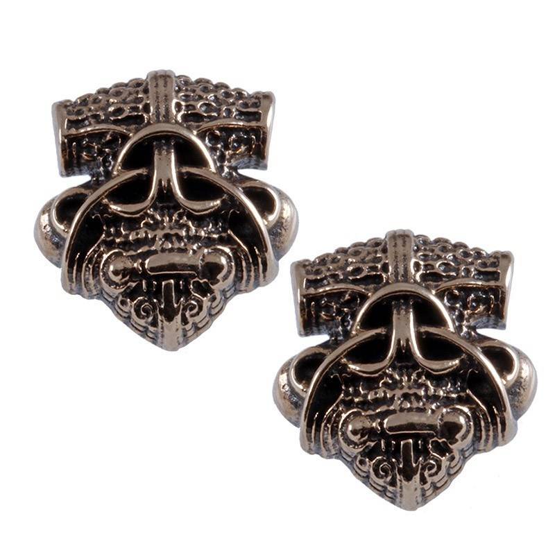 Bronzen Viking Oorbellen met Ravenkop