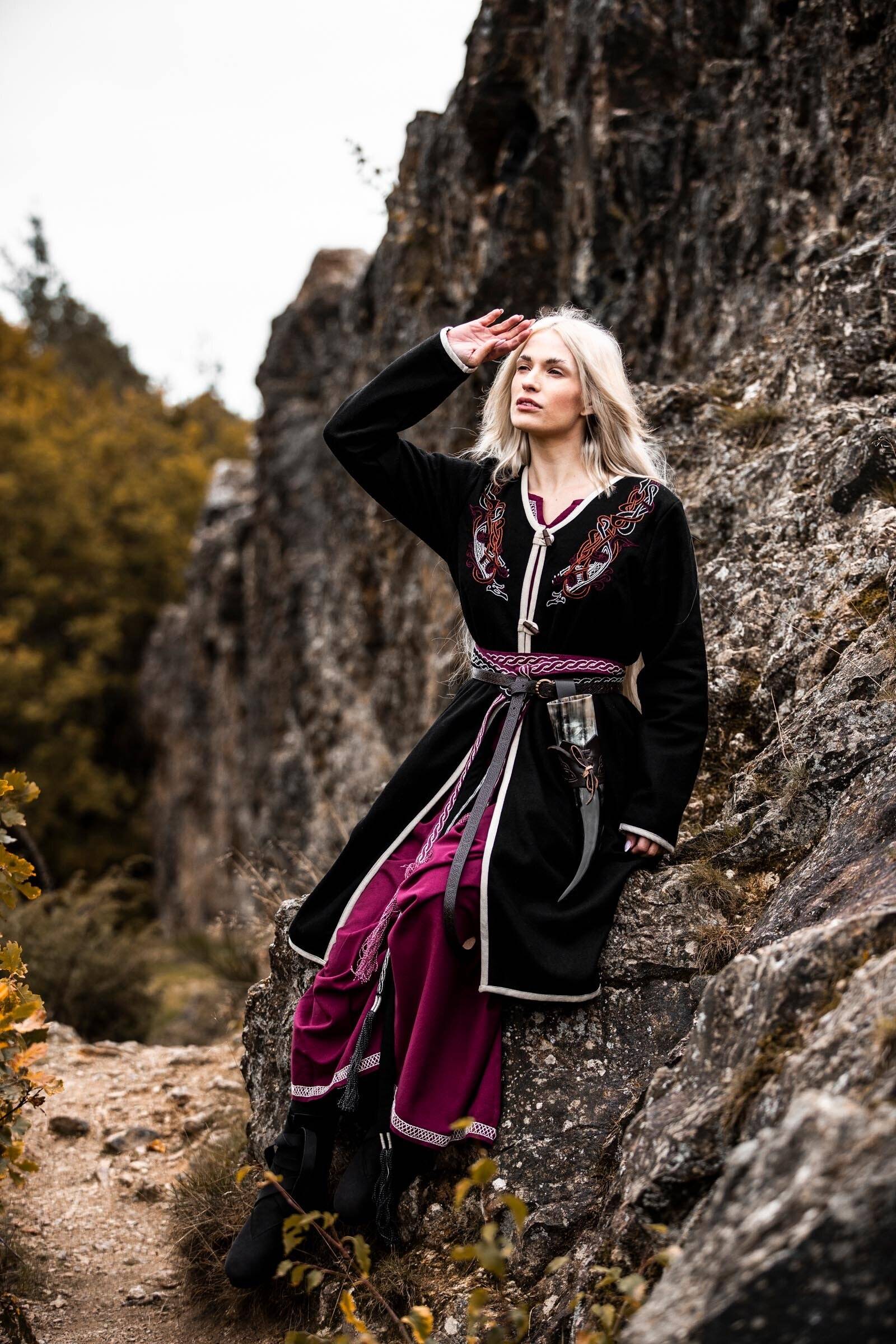 Viking Birka dames wollen jas, zwart