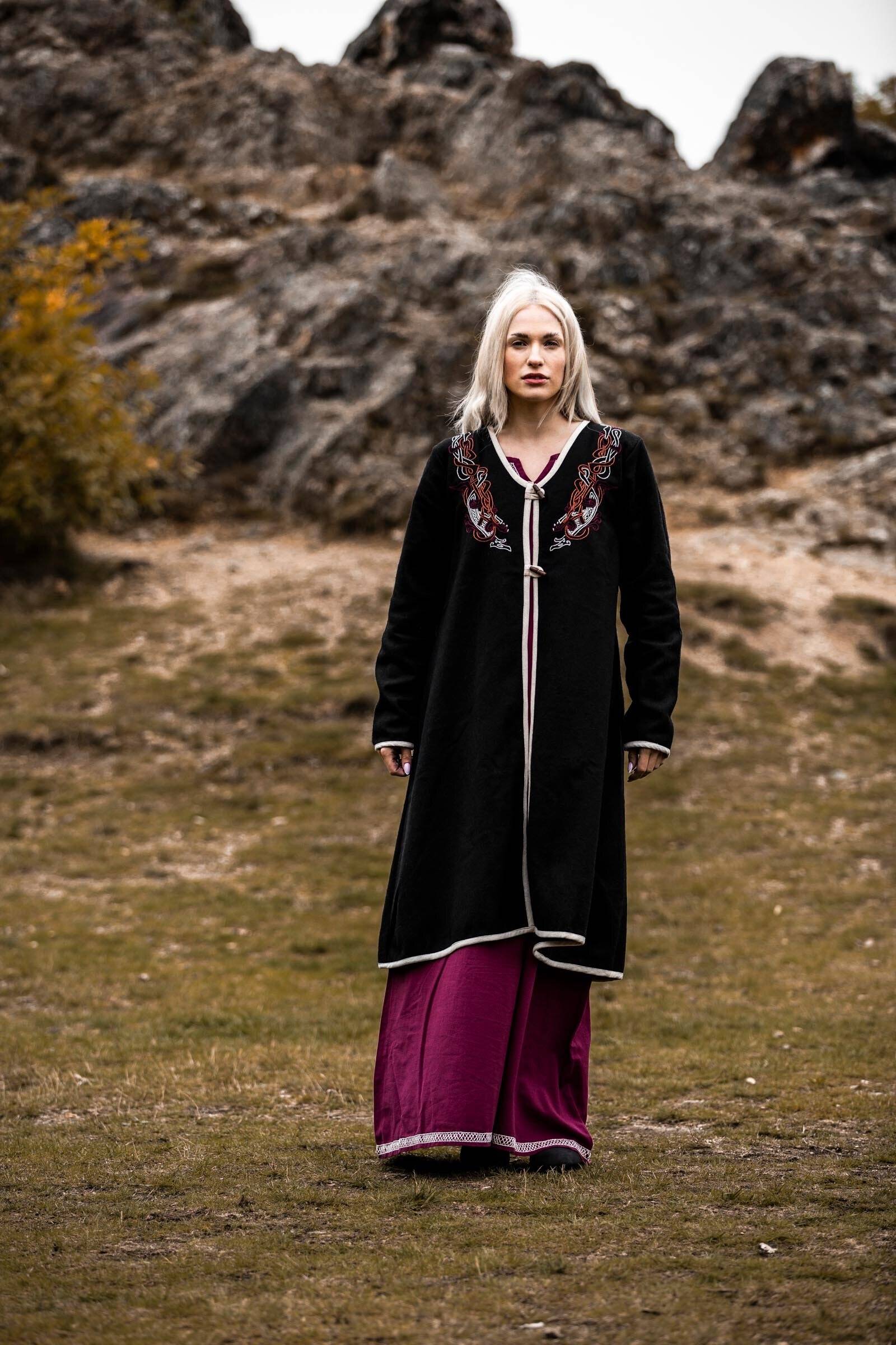 Viking Birka dames wollen jas, zwart