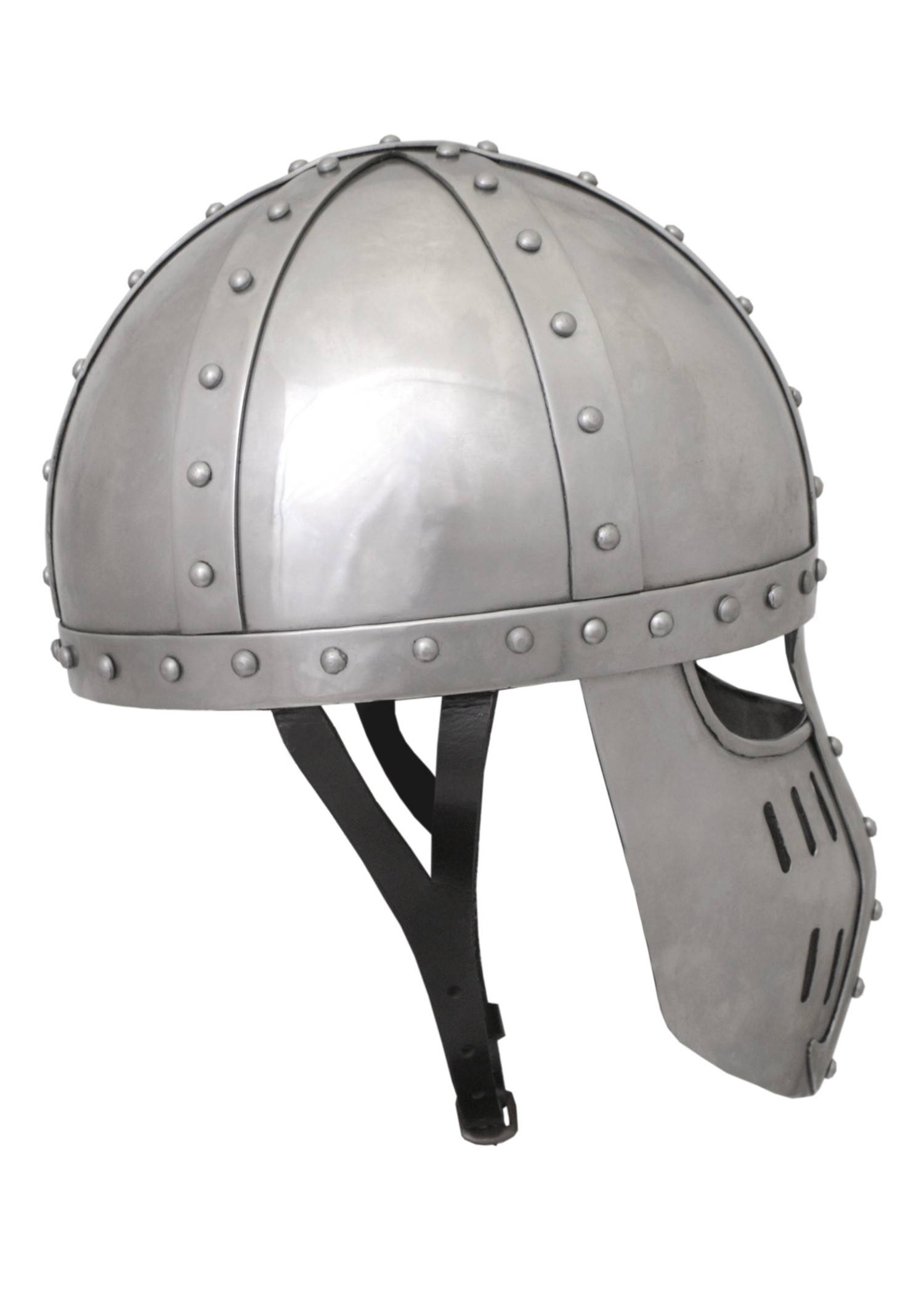 Hochmittelalter Spangenhelm mit Gesichtsplatte in M und L.