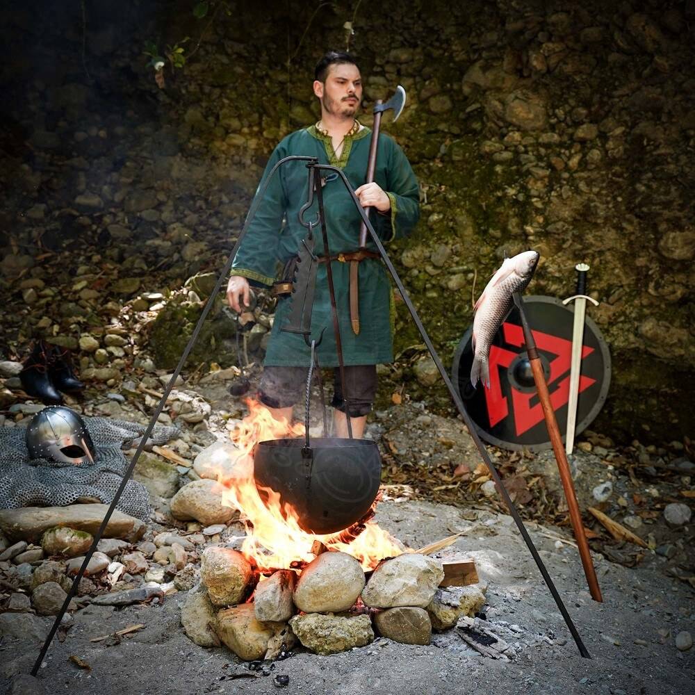 Gesmeed Viking Middeleeuws Statief "Oseberg", 9e eeuw, ca.120 cm