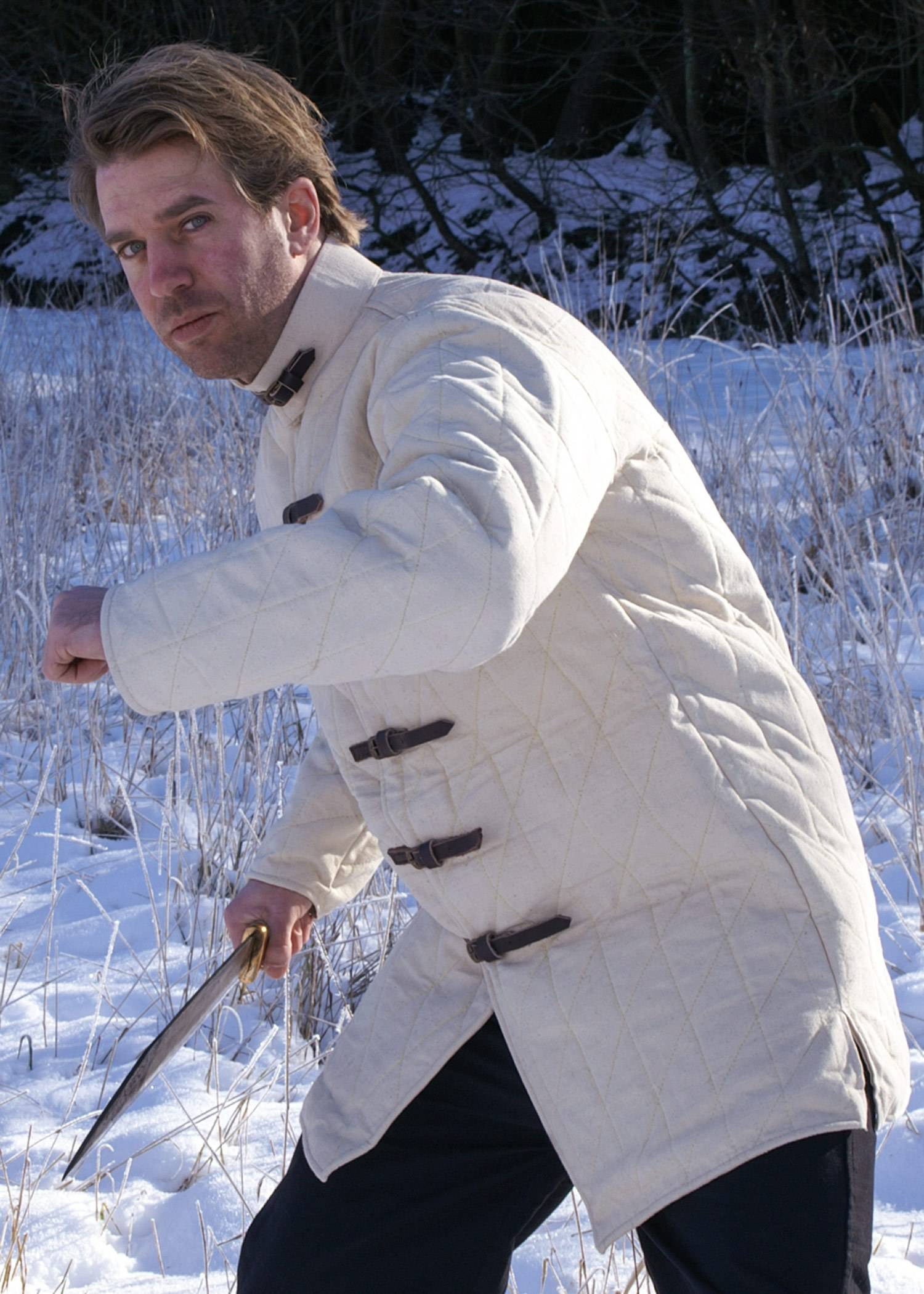 Gambeson - Aketon in Natuurkleur met Riempjes