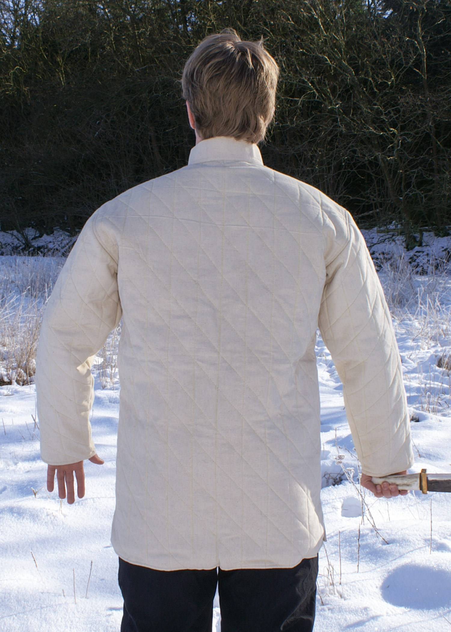 Gambeson - Aketon in Natuurkleur met Riempjes