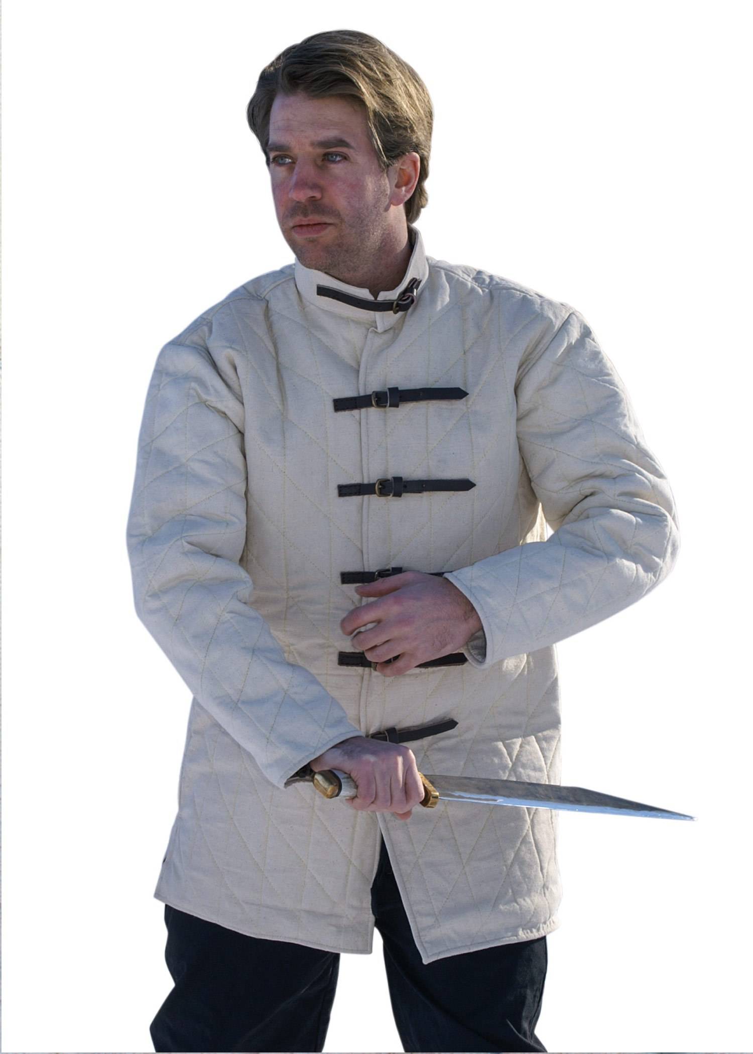 Gambeson - Aketon in Natuurkleur met Riempjes