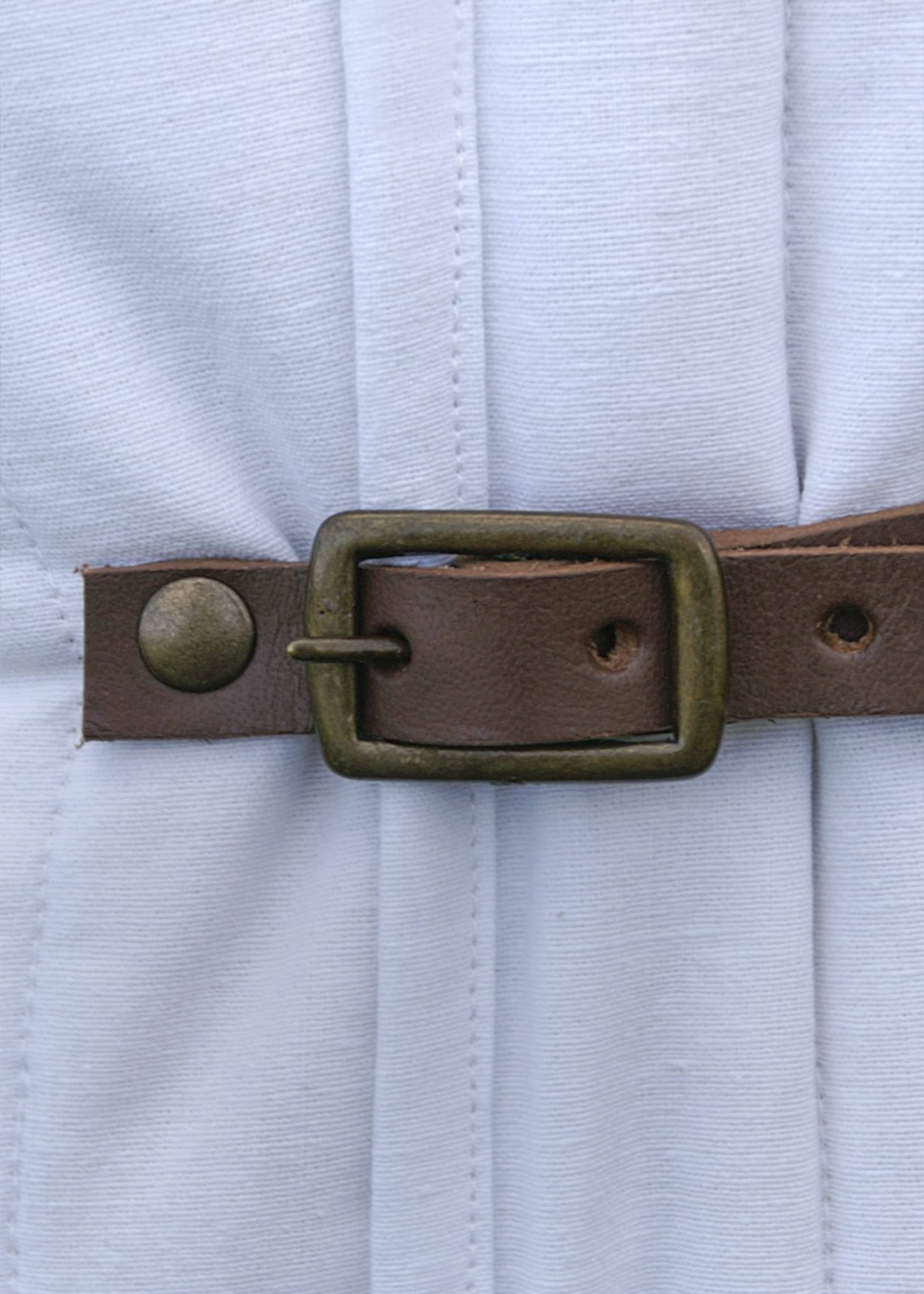 Gambeson - Aketon in Natuurkleur met Riempjes