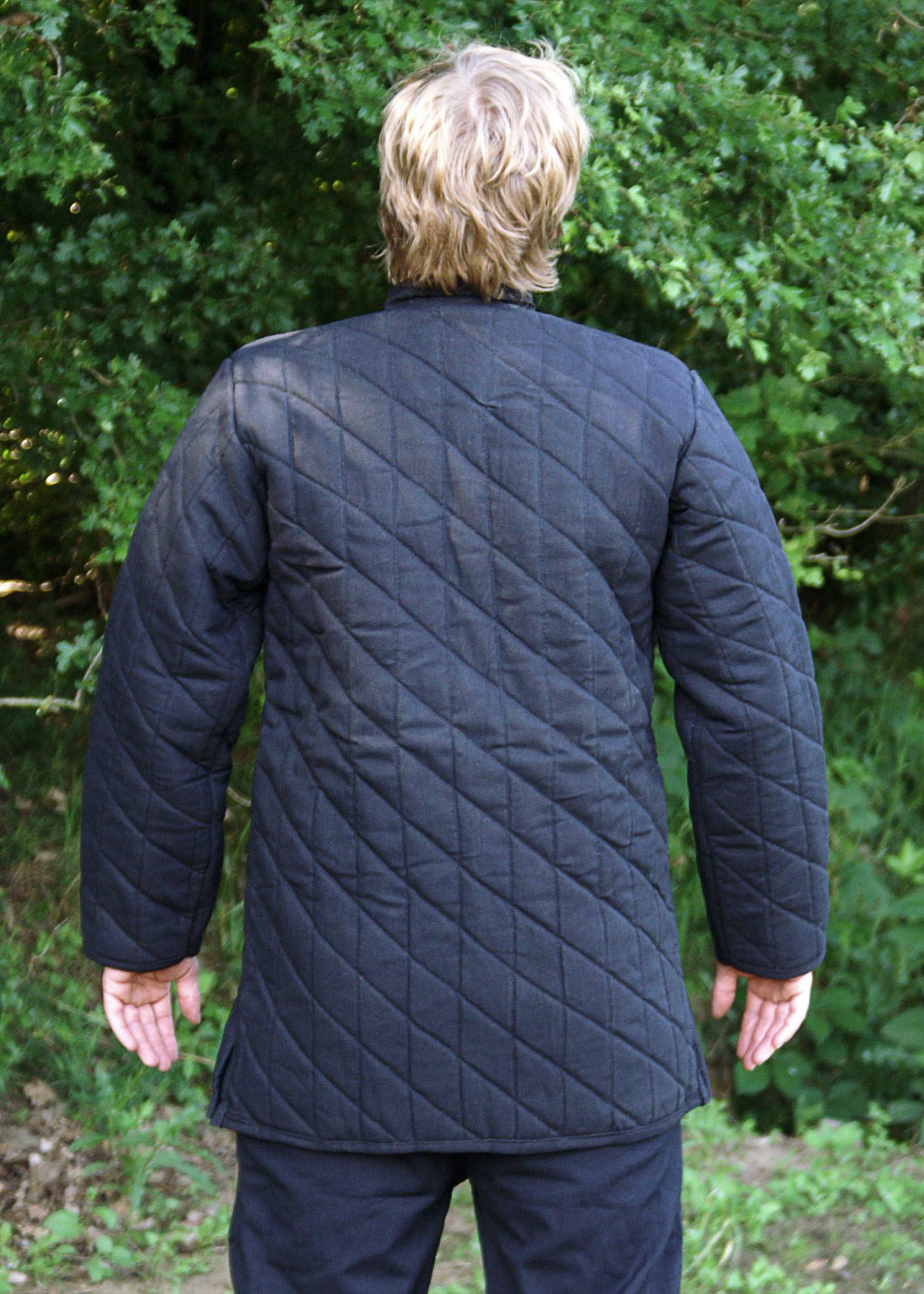 Gambeson - Aketon in Zwart met Riempjes XXL (UITVERKOOP)