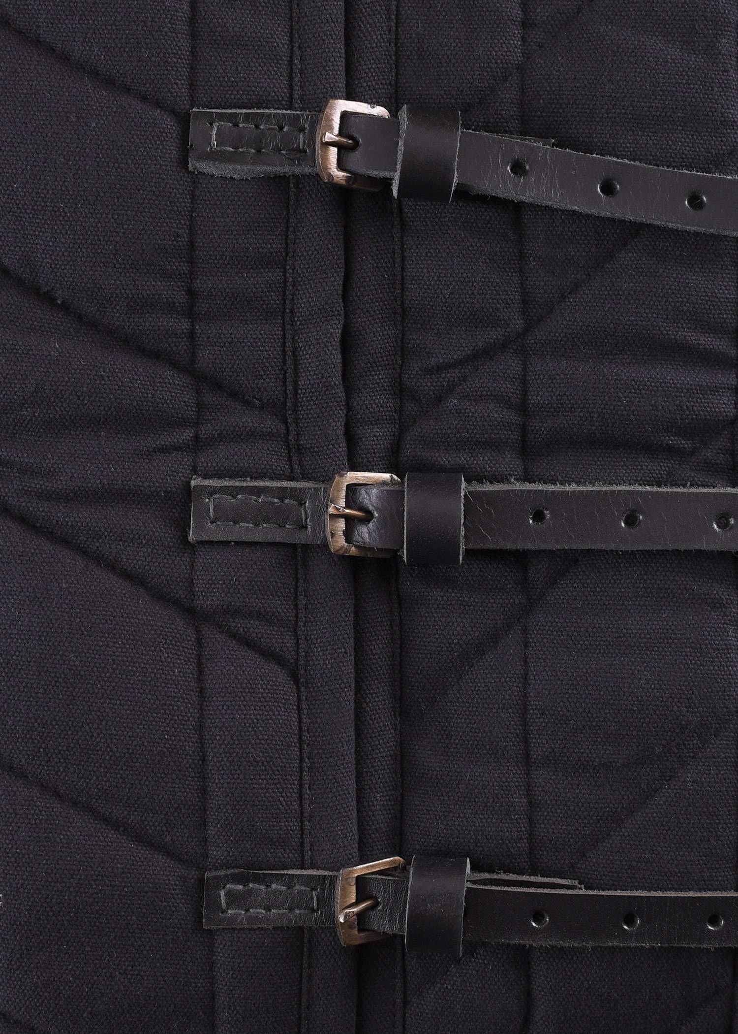 Gambeson - Aketon in Zwart met Riempjes XXL (UITVERKOOP)
