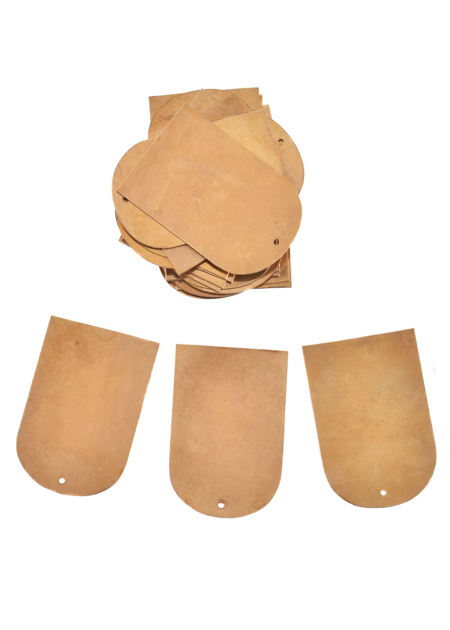 Middeleeuwse Messing lamellar pantserschalen 75 mm x 50 mm (25 stuks).