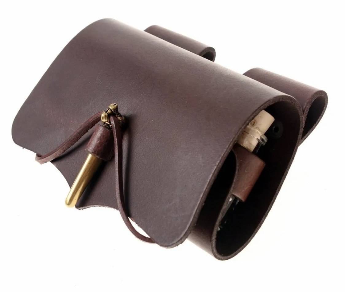 Heksen- en Alchemisten Toverdrankflesjes Etui met Vikingsluiting in Bruin
