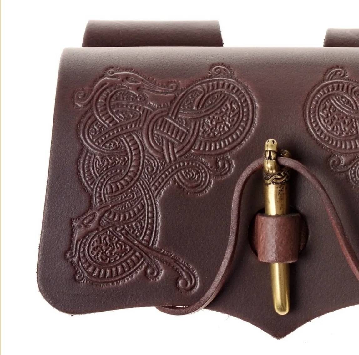Heksen- en Alchemisten Toverdrankflesjes Etui met Vikingsluiting, Verkrijgbaar in Zwart, 3 of 5 Flesjes