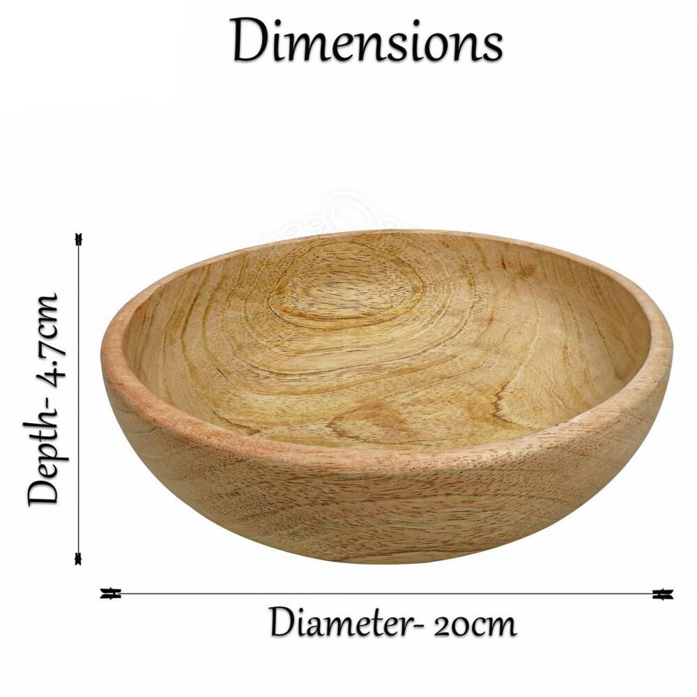 Handgemaakte houten kom/bord 20 cm