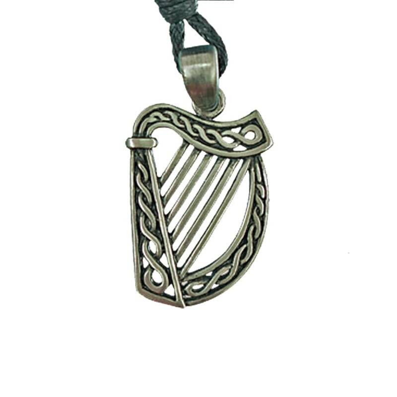 Ierse Harp Hanger in Tin, Groot