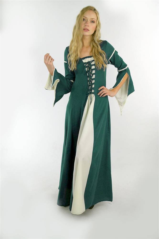 ​Mittelalterkleid in Grun-Natur