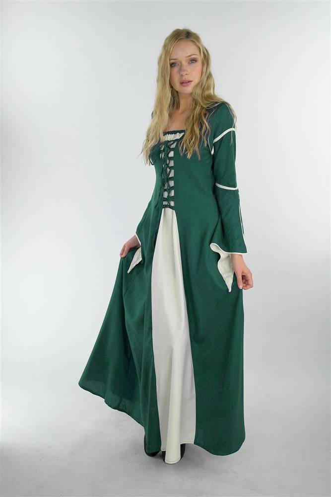 ​Mittelalterkleid in Grun-Natur