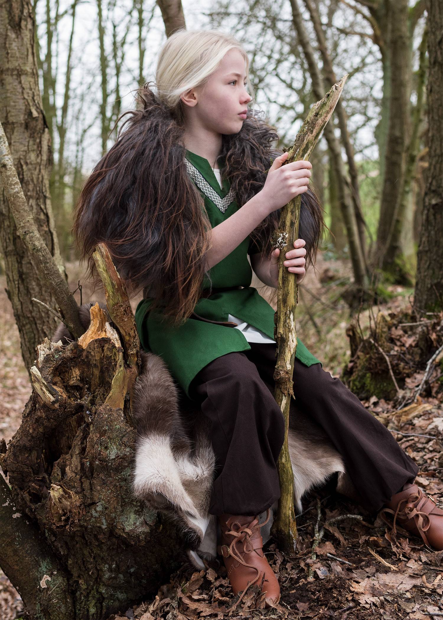 Middeleeuwse - Viking Kinder Tuniek in Groen.