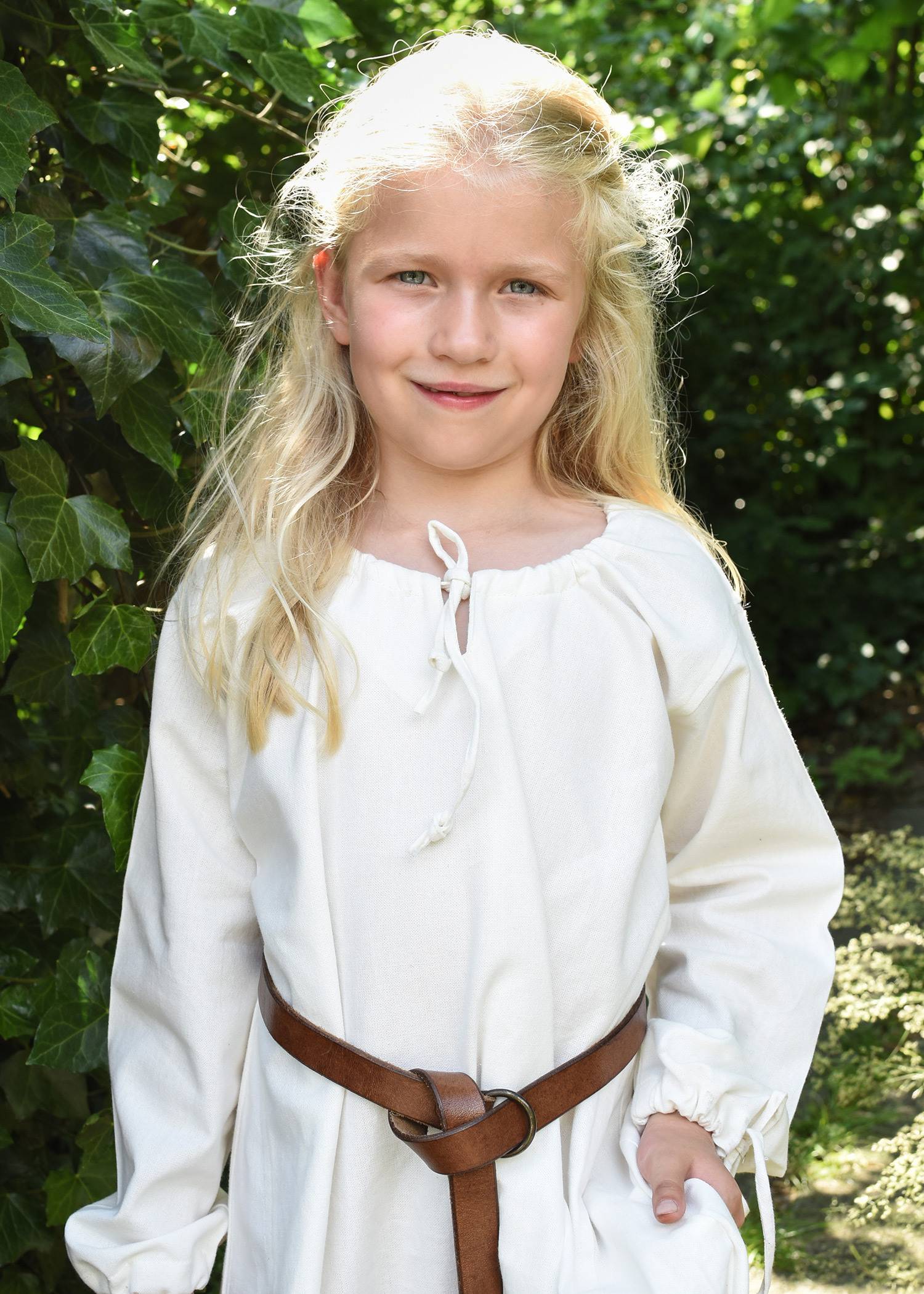Middeleeuwse riem voor kinderen, 110 cm, bruine leren riem
