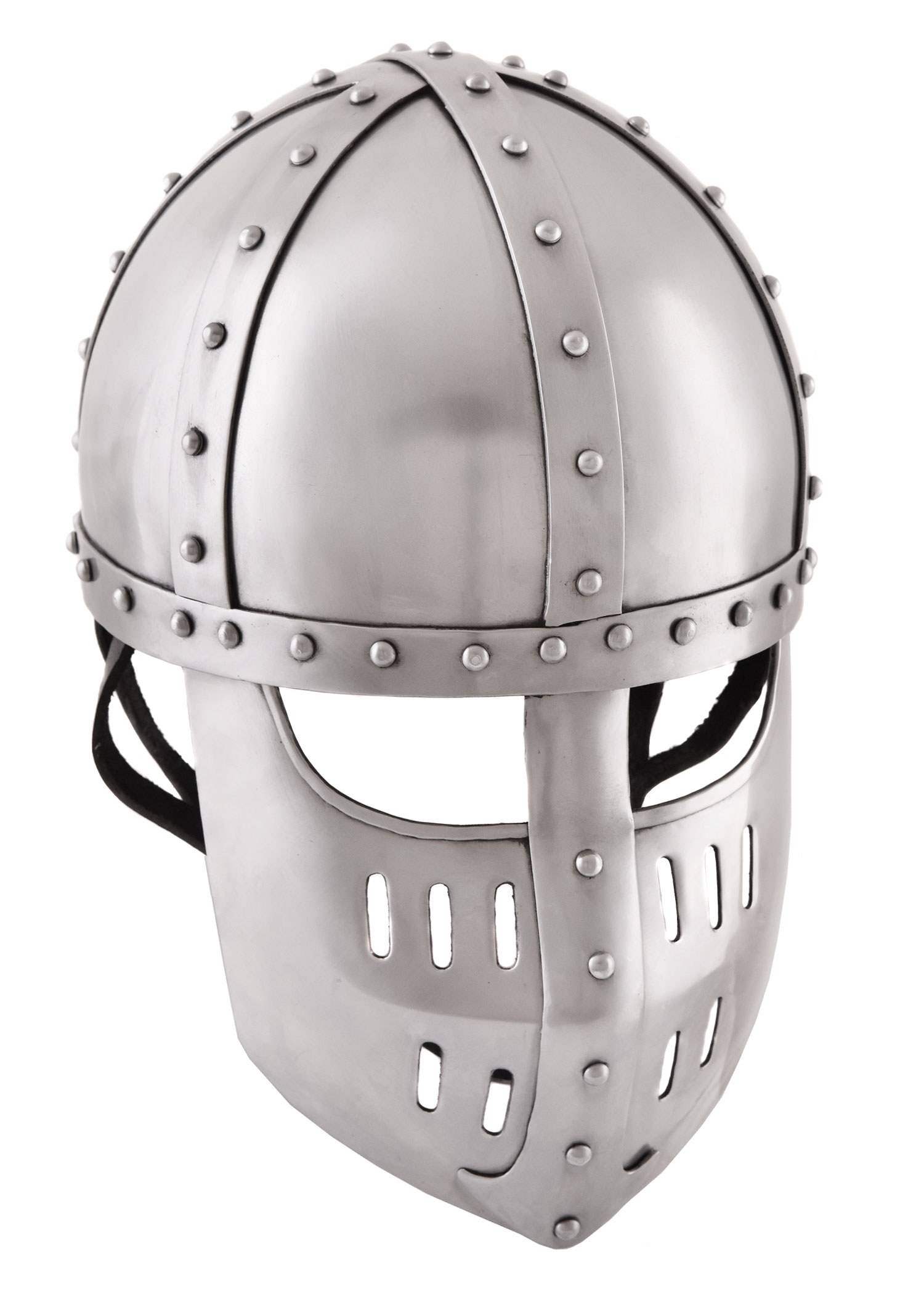 Hochmittelalter Spangenhelm mit Gesichtsplatte in M und L.