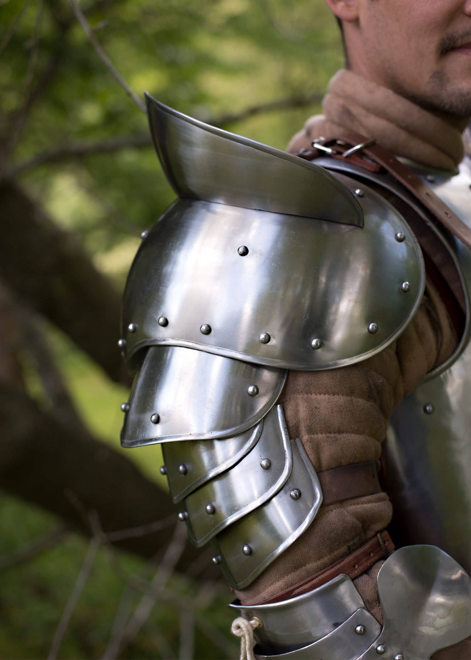 Rustungs ​Schulterplatten aus Stahl, Paar fur LARP