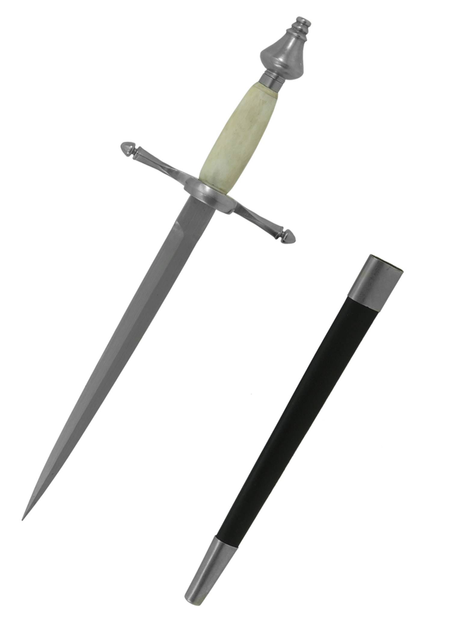 Main Gauche, linkshandige dolk met benen heft, Scherp