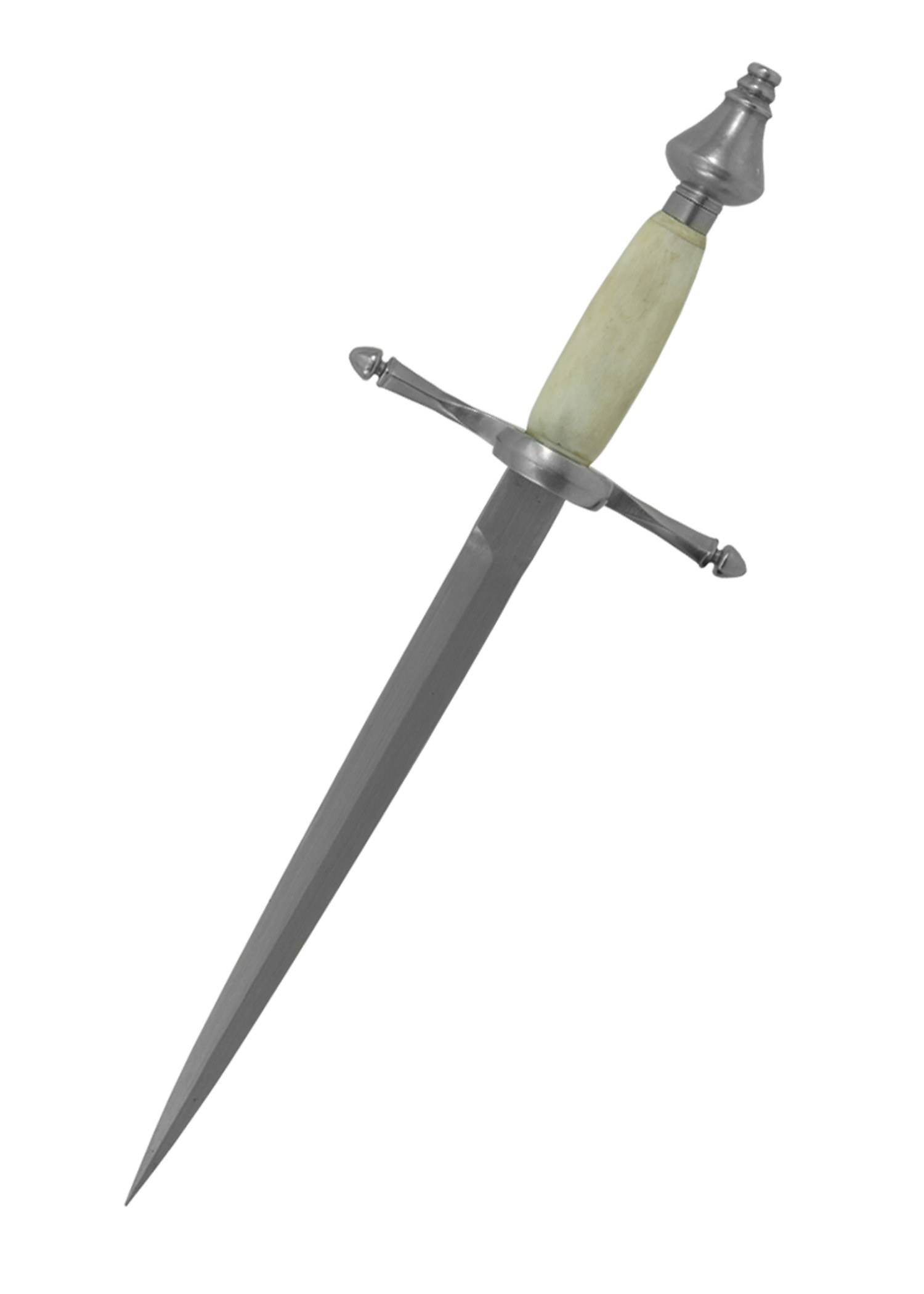 ​Main Gauche, Linkshanddolch mit Knochengriff, Scharf