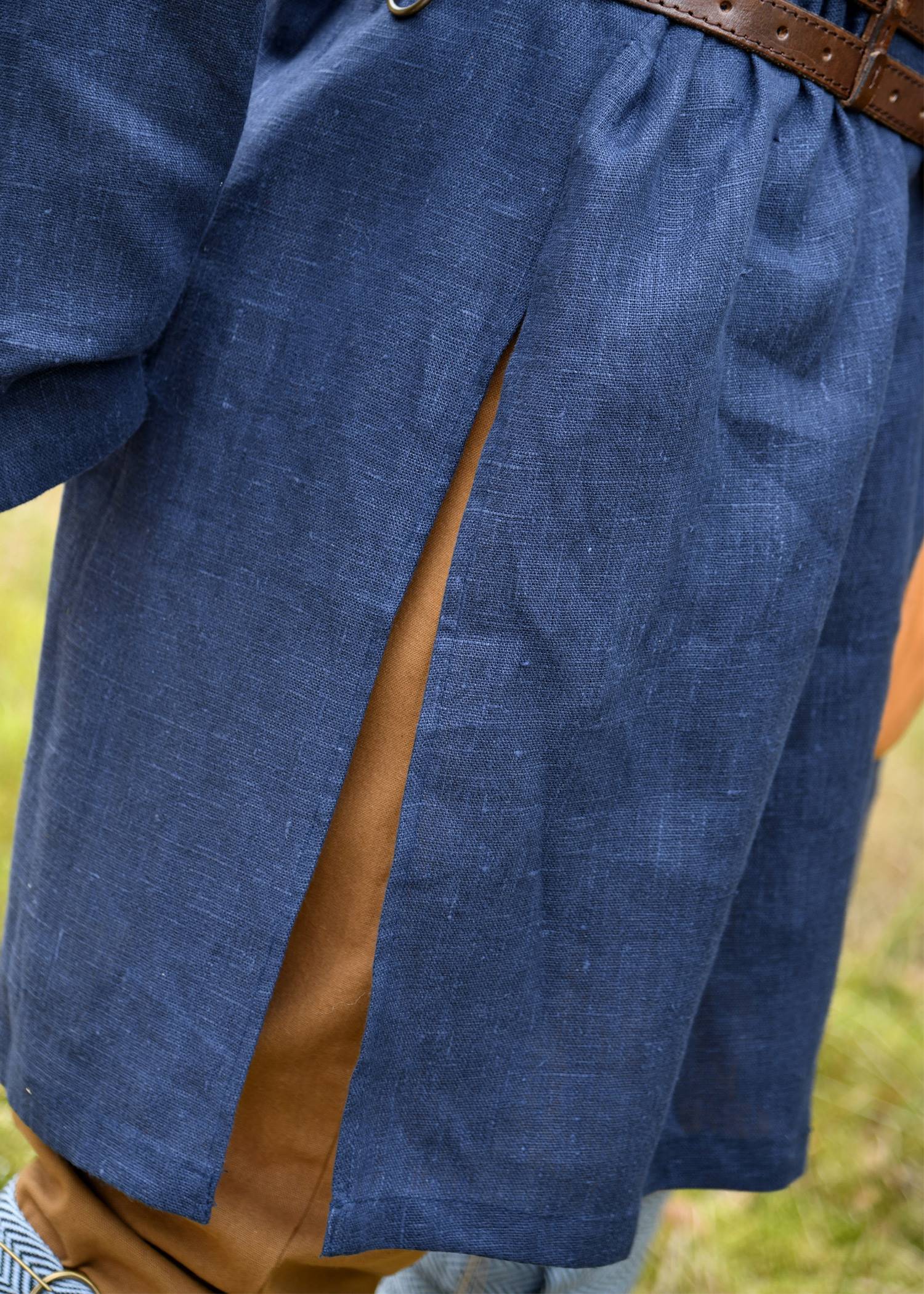 Middeleeuwse linnen tuniek, donkerblauw
