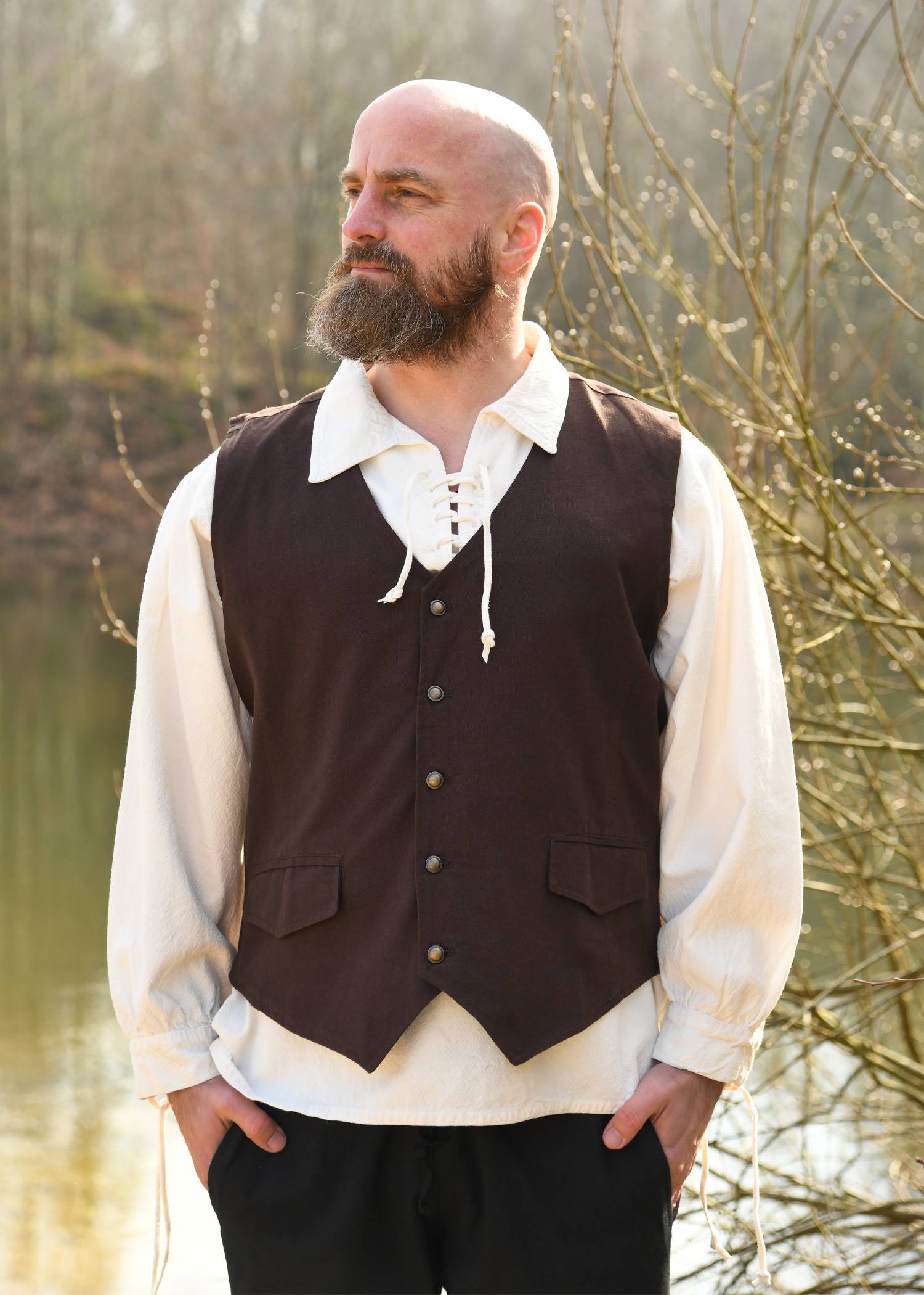 Middeleeuwse Gilet/Vest in Bruin