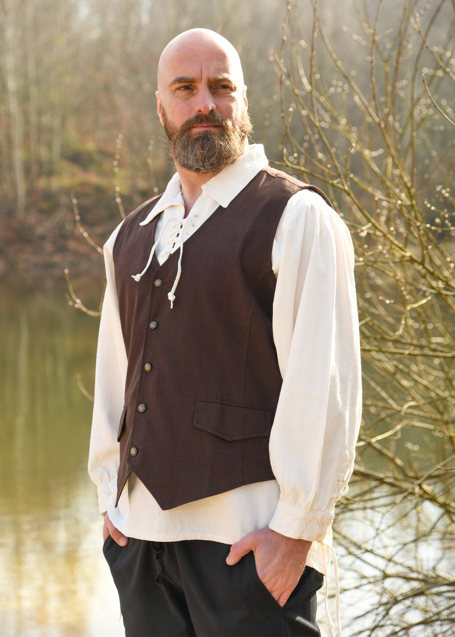 Middeleeuwse Gilet/Vest in Bruin