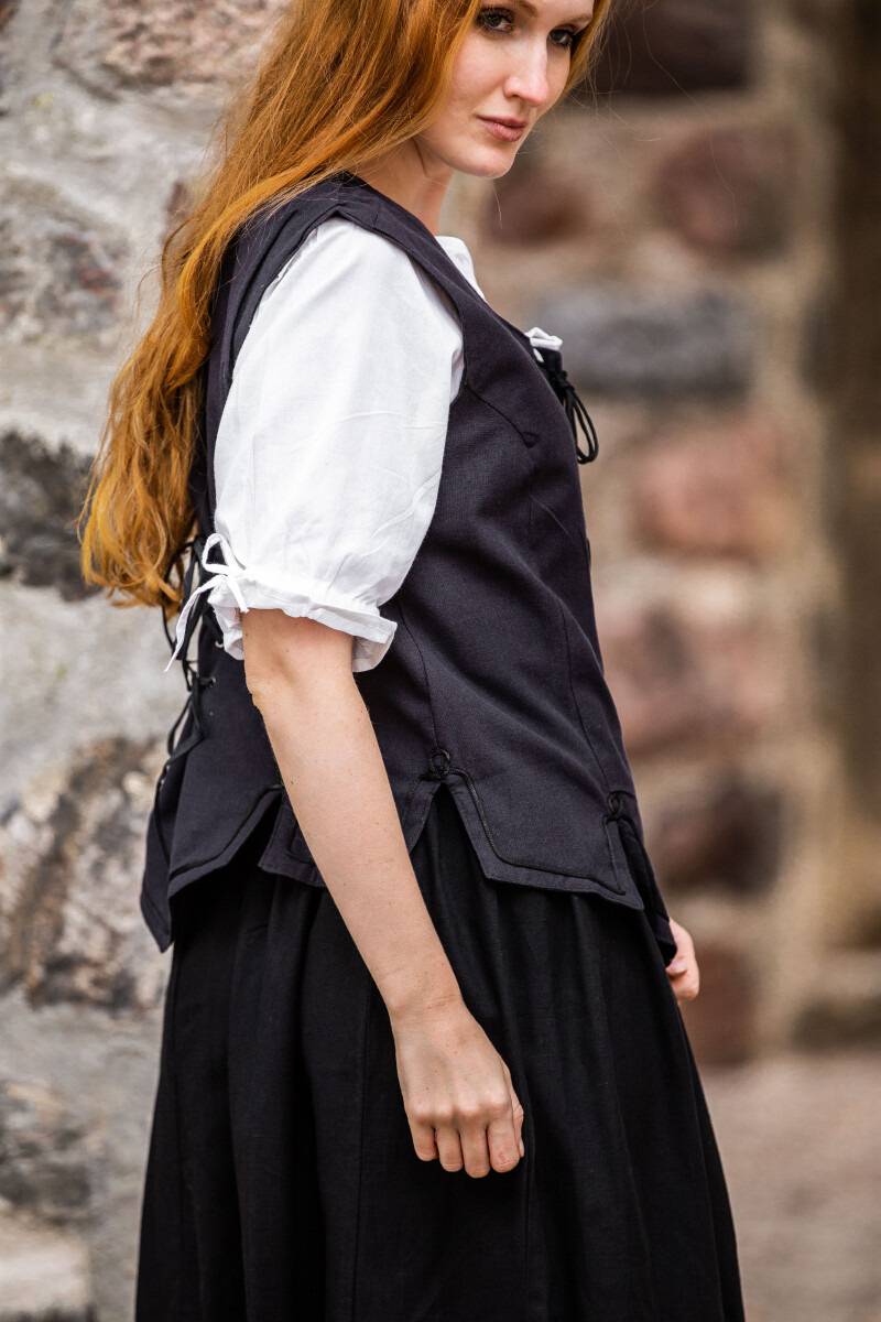 Middeleeuwse Gilet in Zwart