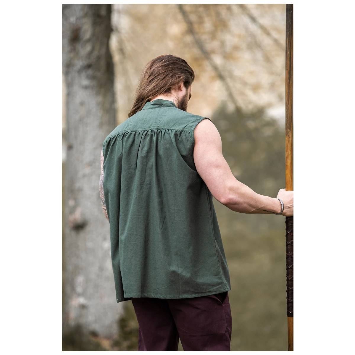 Middeleeuwse Mouwloze Blouse in Groen