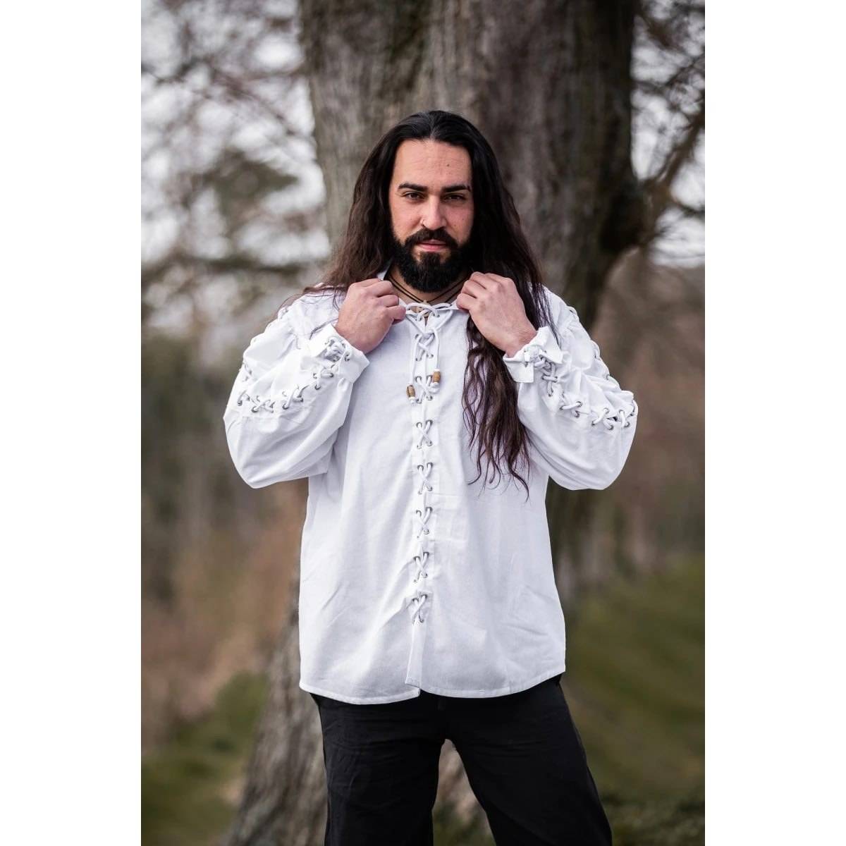 Mittelalter Bluse in Weiss
