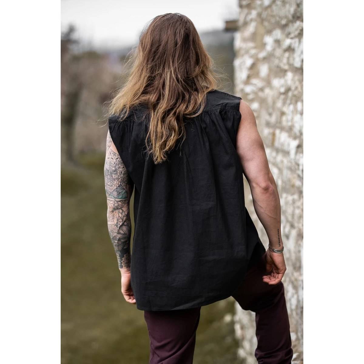 Mittelalter Bluse in Schwartz