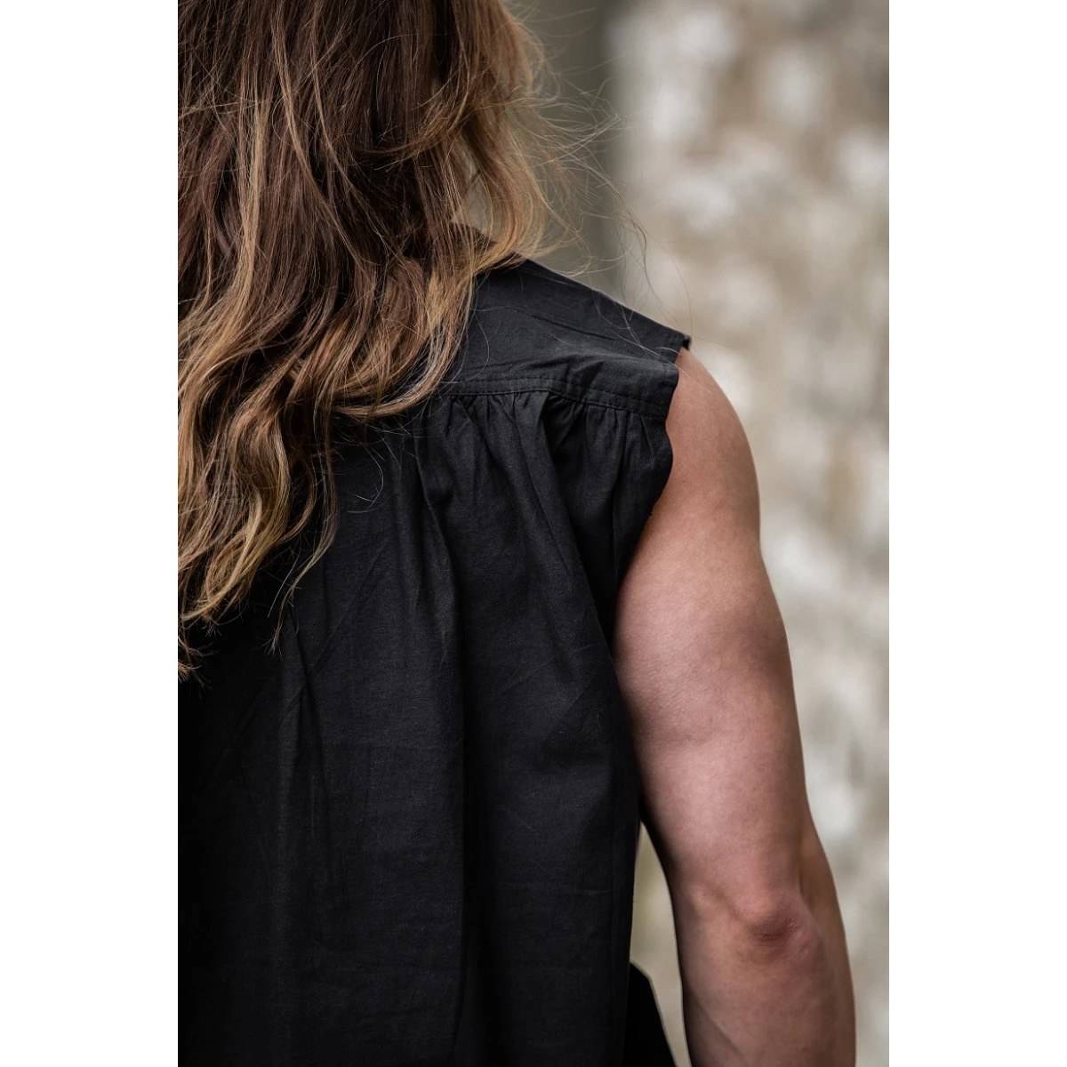 Mittelalter Bluse in Schwartz