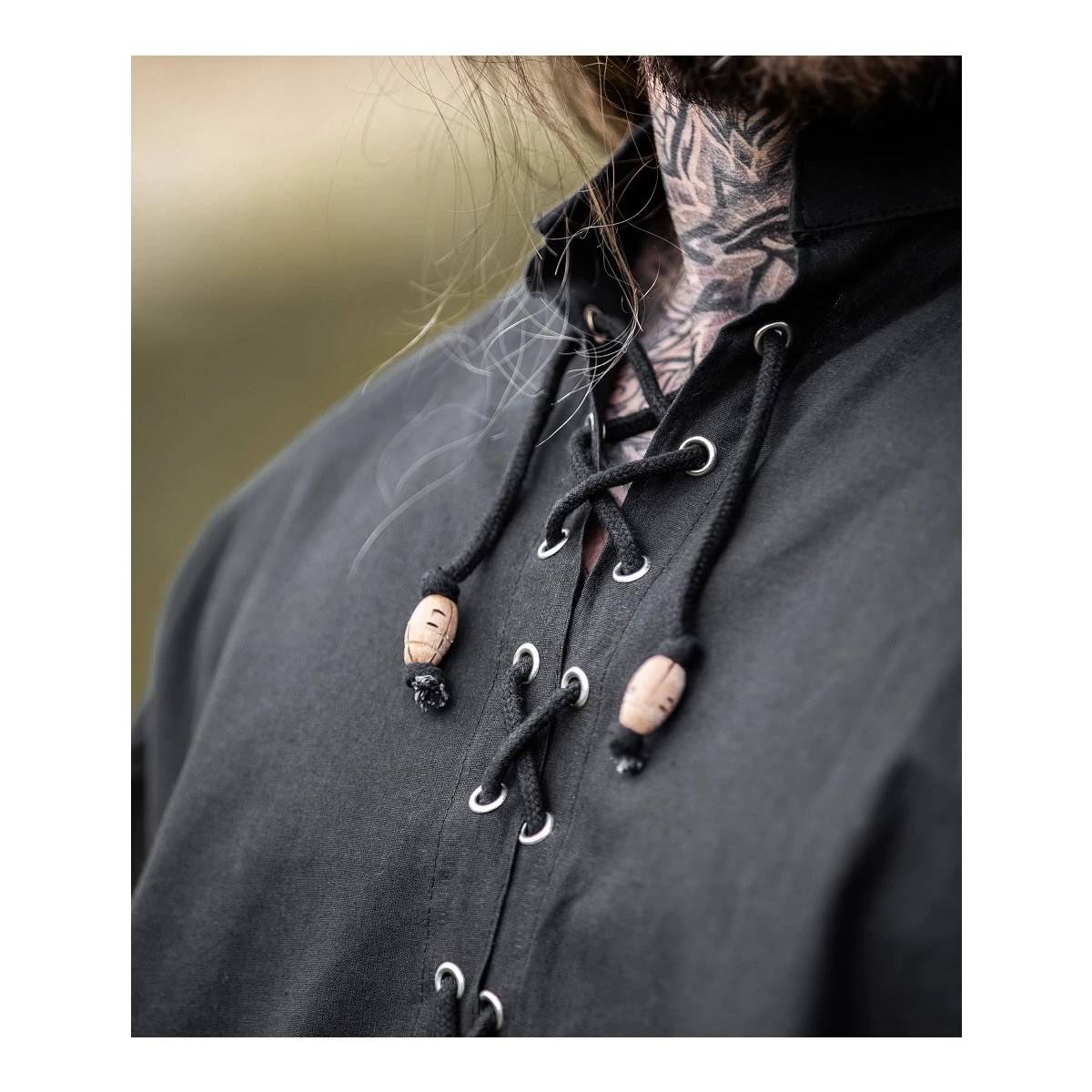 Middeleeuwse Blouse in Zwart