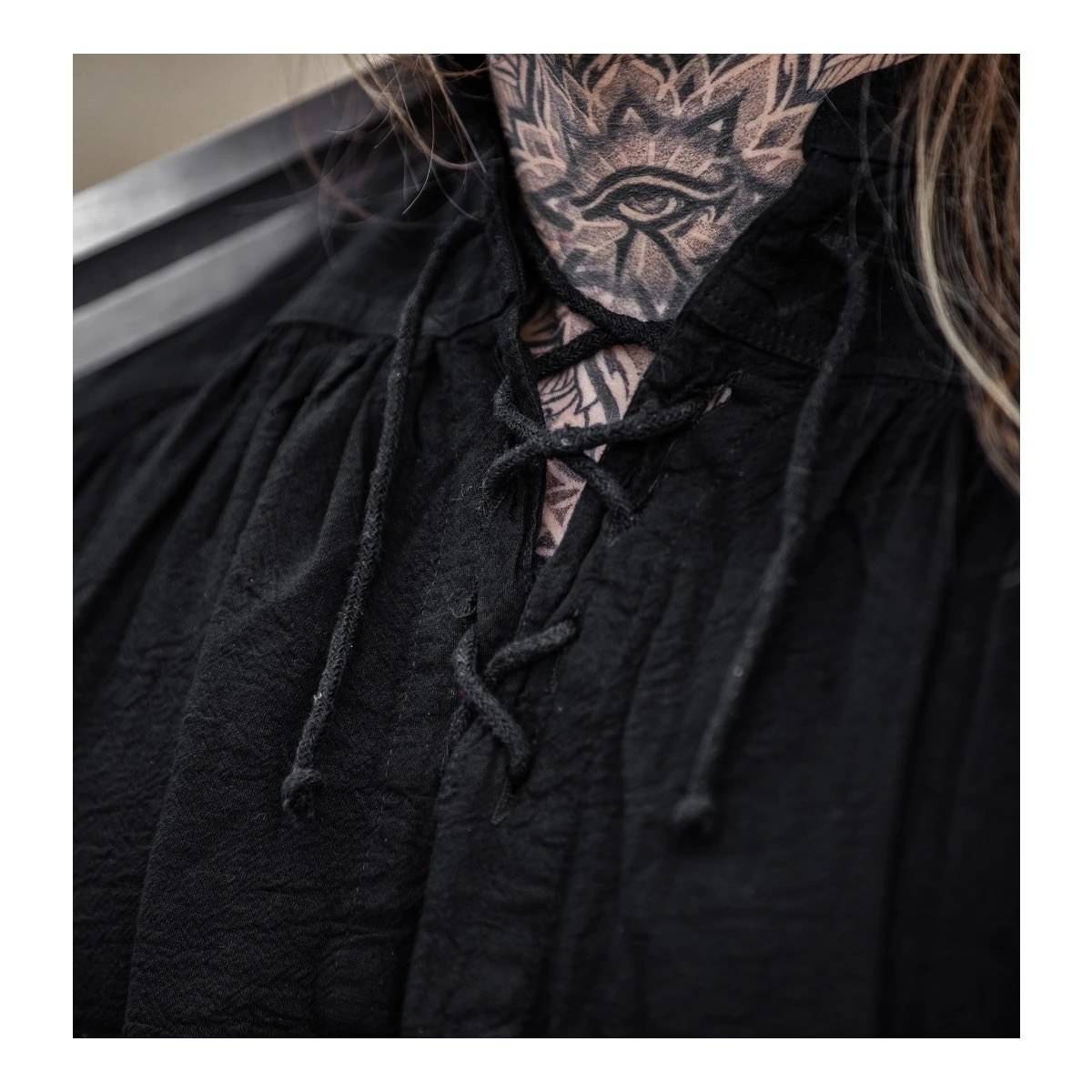 Middeleeuwse Blouse in Zwart
