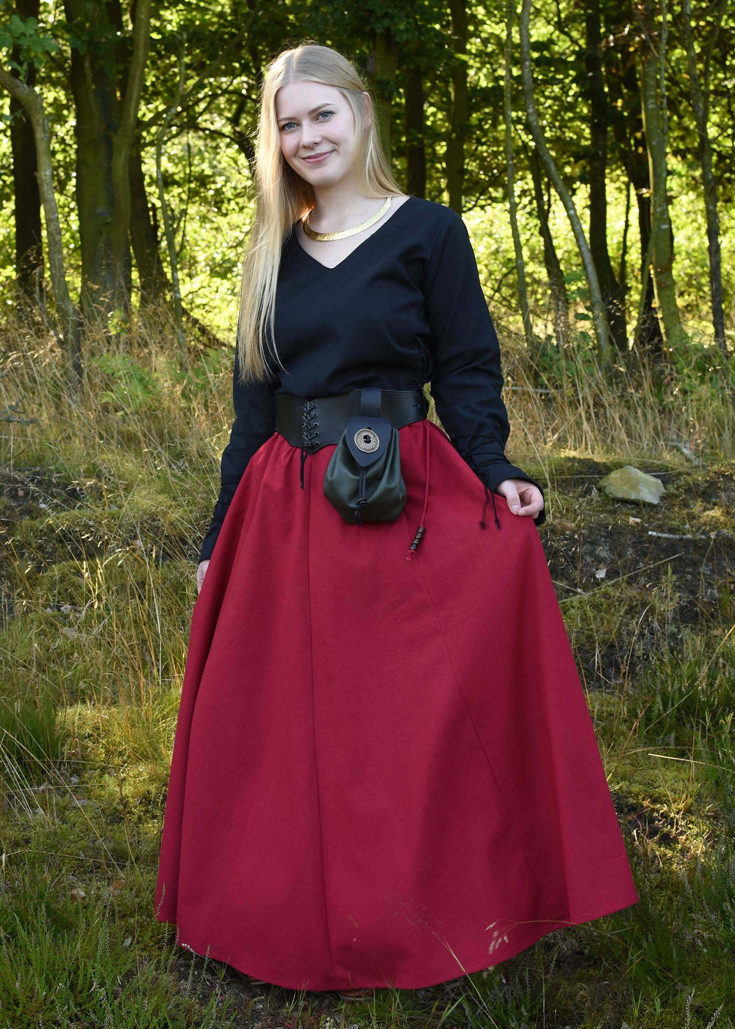 Middeleeuwse Dames Blouse in Zwart