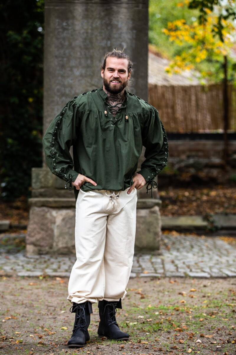 ​​Middeleeuwse Blouse in Groen