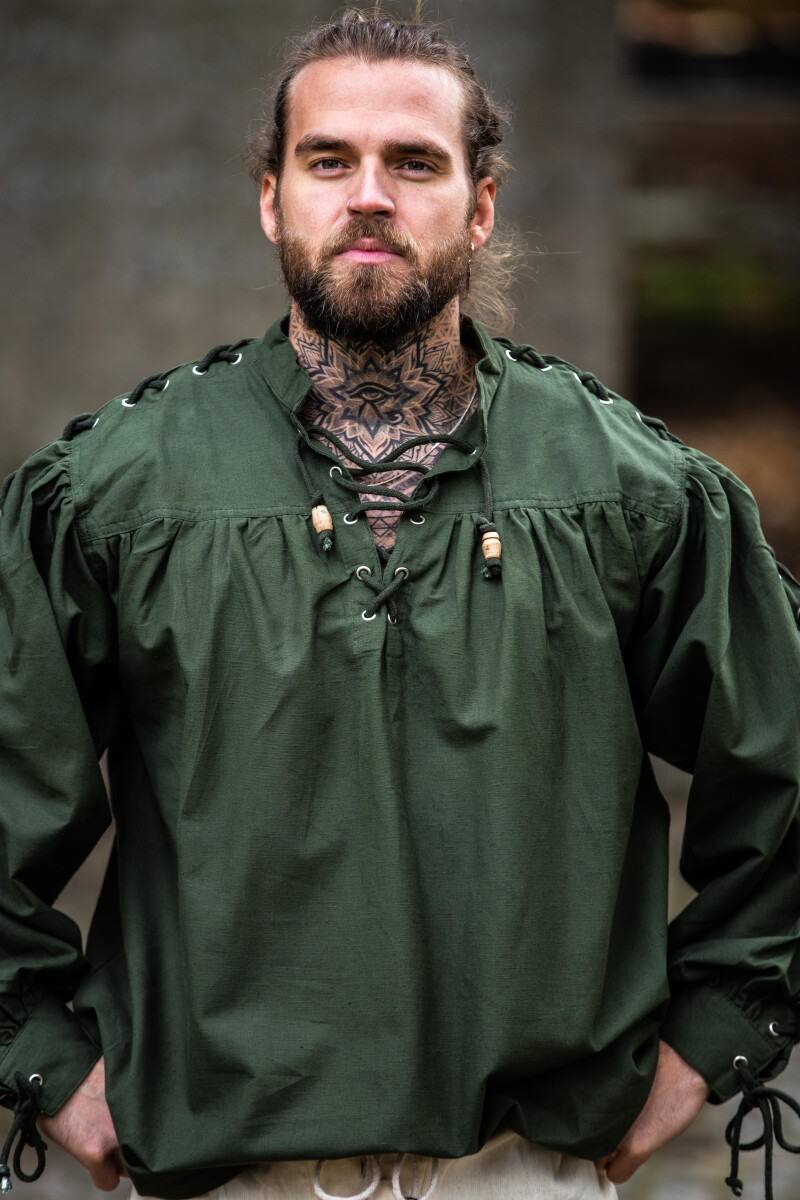 ​​Middeleeuwse Blouse in Groen