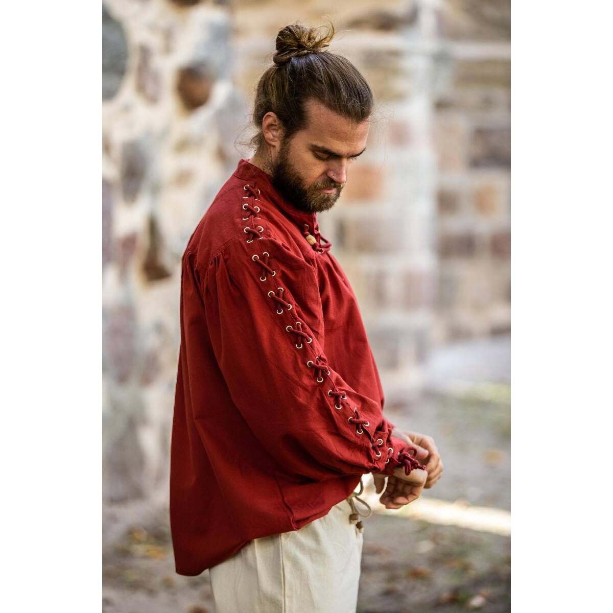 ​​​Middeleeuwse Blouse in Rood