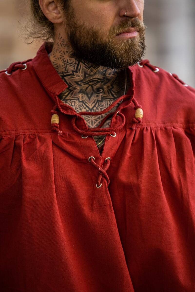​​​Middeleeuwse Blouse in Rood