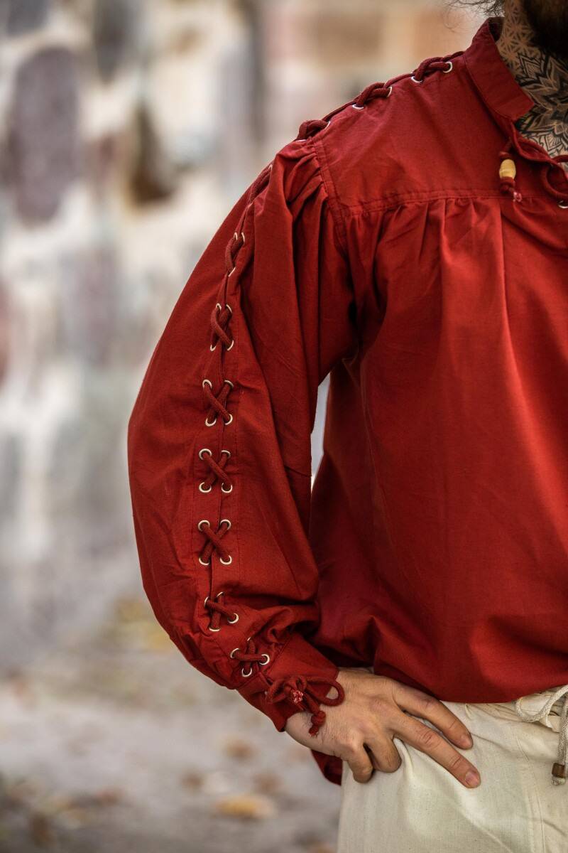 ​​​Middeleeuwse Blouse in Rood