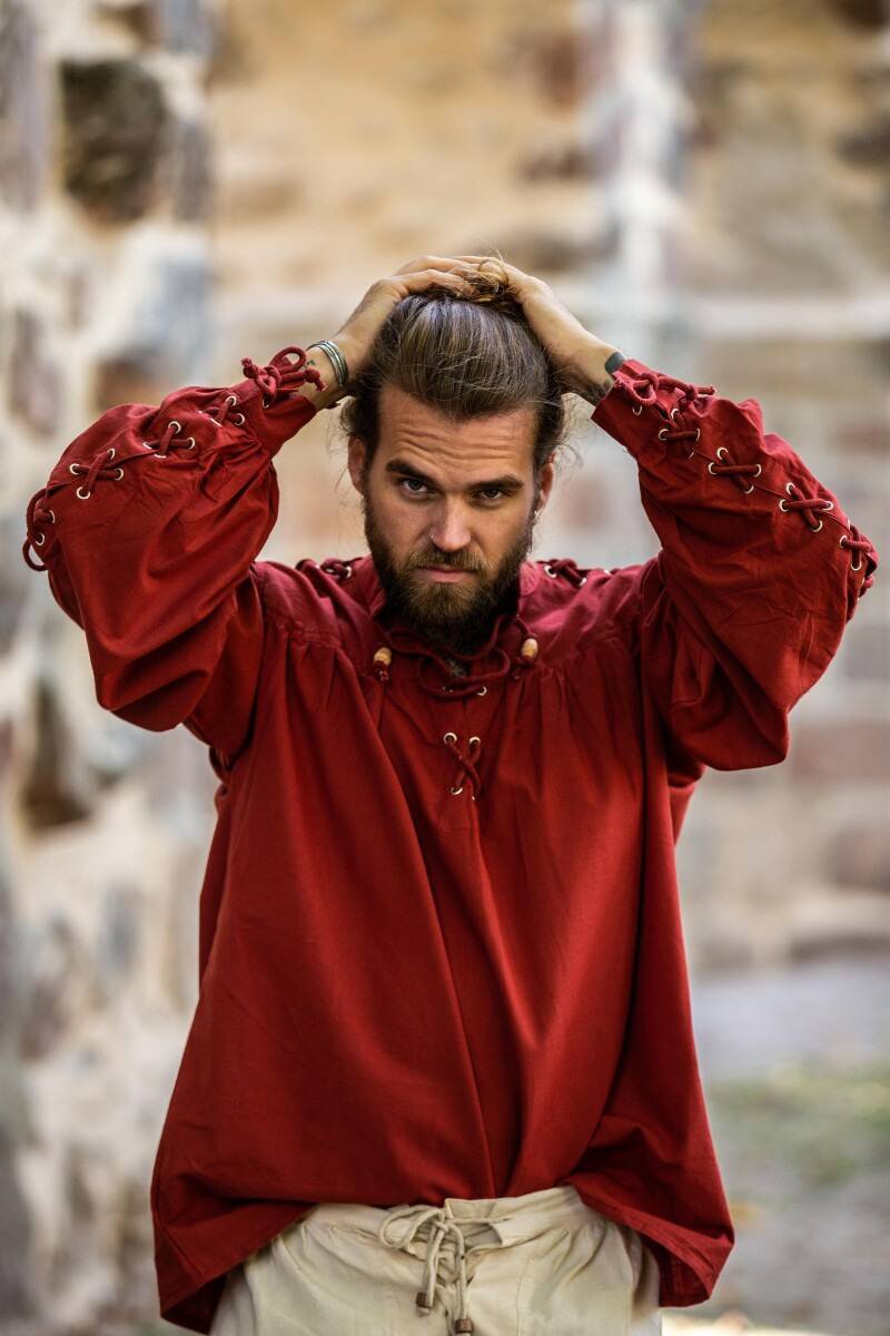​​​Middeleeuwse Blouse in Rood