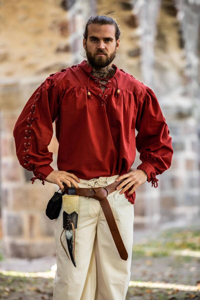 ​​​Middeleeuwse Blouse in Rood